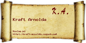 Kraft Arnolda névjegykártya